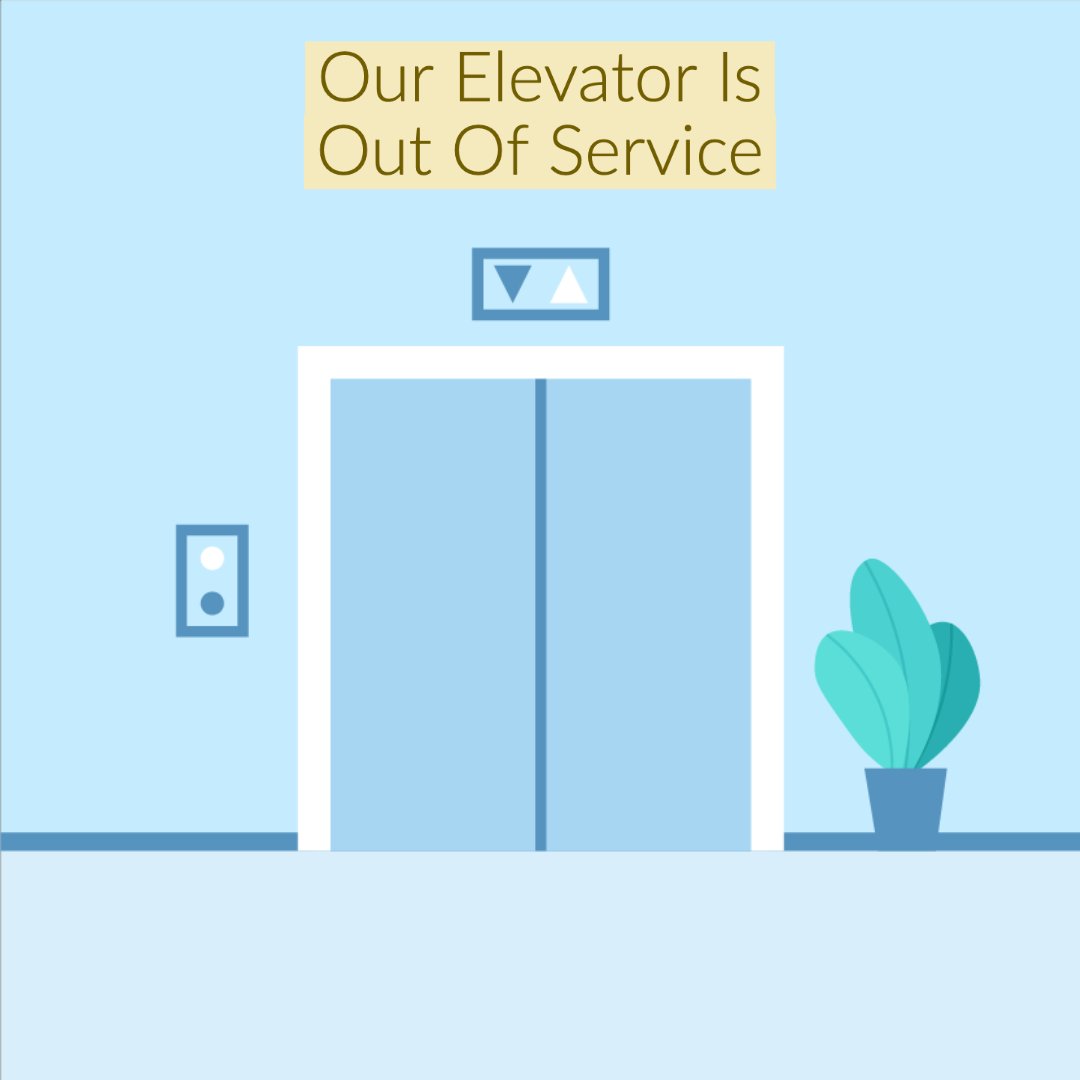 MDLSV's tweet image. Our elevator is out of service for the next 7-8 weeks. If you need assistance up the stairs to the office, please call us directly at 410-666-3960. We apologize for the inconvenience.