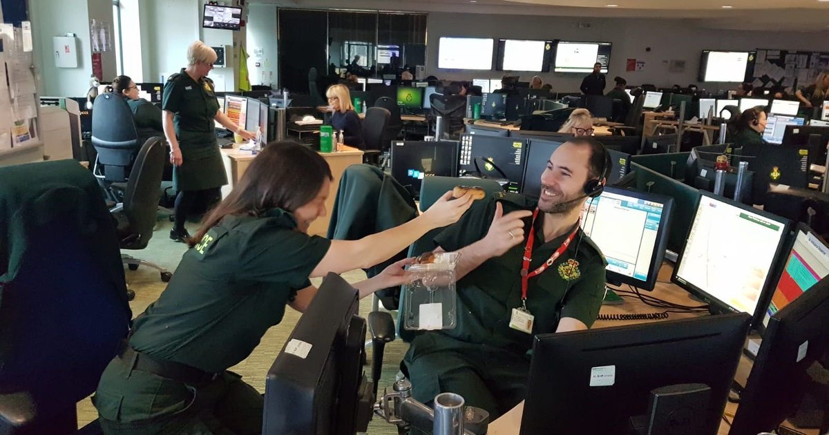 MAA_Charity's tweet image. We love this photo of our crew getting involved in #NationalHotChocolateDay ☕ at @OFFICIALWMAS! 🚑