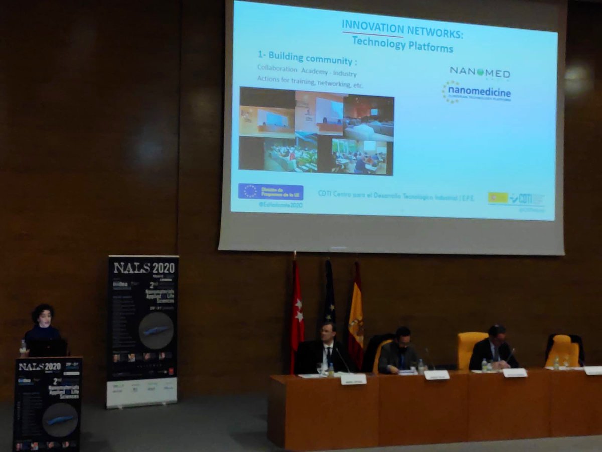 ‪The special session on The value of scientific and innovation networks in @nals2020.‬
‪Nieves González, Spanish National Contact Point for Nanotechnology, Advanced Materials & Advanced Manufacturing. Centro para el Desarrollo Tecnológico Industrial.‬
‪@NievesGonz_CDTI‬