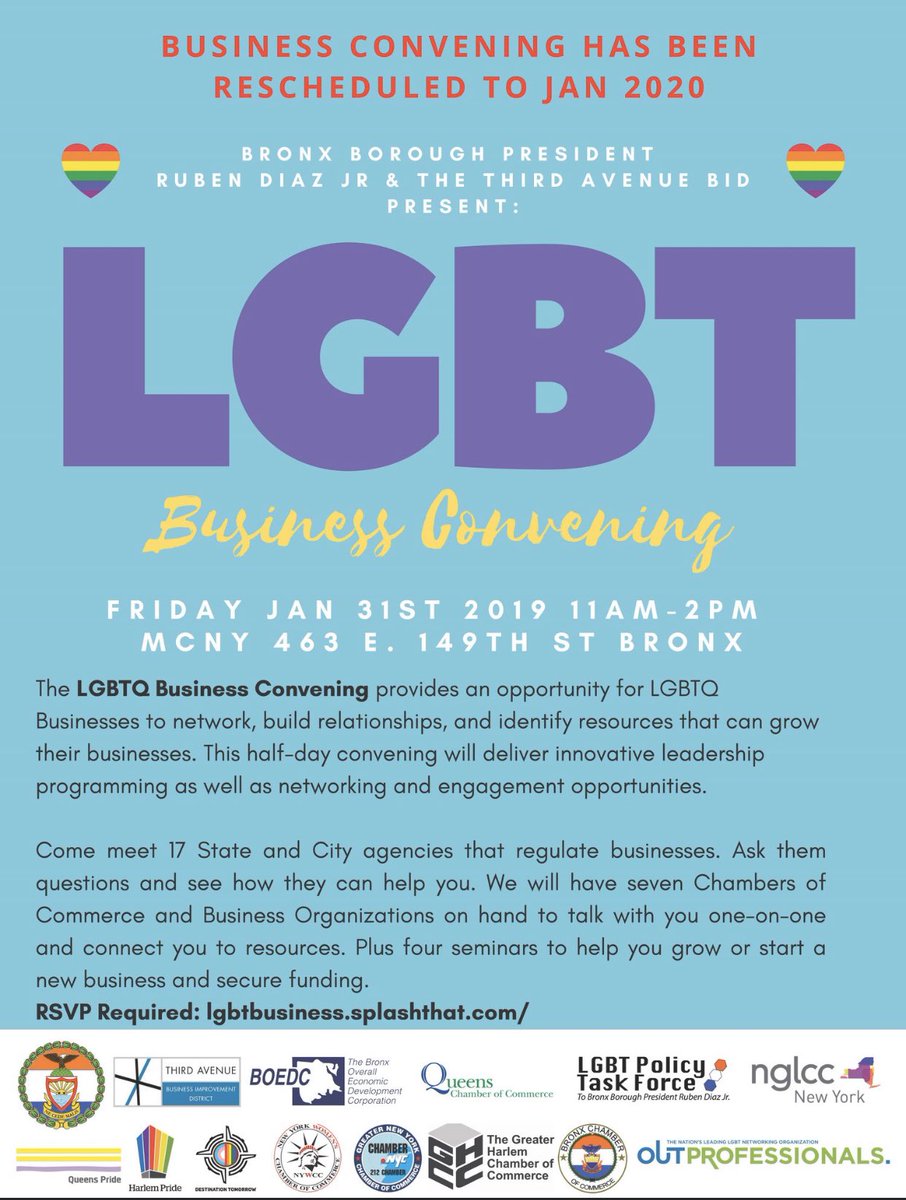 today at the LGBTQ Business Convening from 11 AM until 2:30 PM at MCNY, 463 East 149th Street, 2nd Floor. If you want to know more about Queens Pride, look for our Director of Operations, Kelvin O. Howell Jr. and they will answer all your questions. email at info@queenspride.org