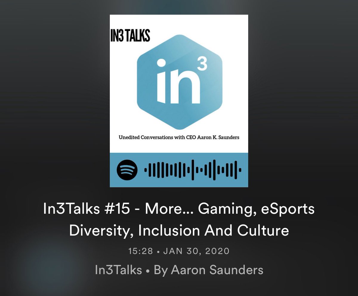 aaronksaunders's tweet photo. Latest episode of #in3talks #podcast series, where are the top #diverse #streamers on @WatchMixer @Twitch @YouTube and @FacebookGaming ? What’s coming during #BlackHistoryMonth at @In3DC and more...
https://t.co/YIULmnzeaE
#Entrepreneurship #tech #gaming #stem https://t.co/3INQpecTfo