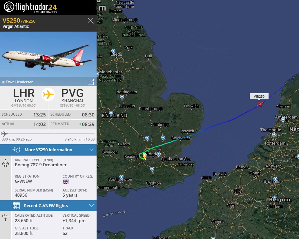 AirportWebcams's tweet photo. LIVE: Virgin Atlantic's final flight to China is en-route. Bookings are now unavailable until February 16th and will be reviewed nearer that date.
Track #VS250 to Shanghai (Boeing 787-9 G-VNEW): https://t.co/M7iw63fhlV @flightradar24
#CoronaVirus #Wuhan #WuhanOutbreak https://t.co/FnWAa4gtBt