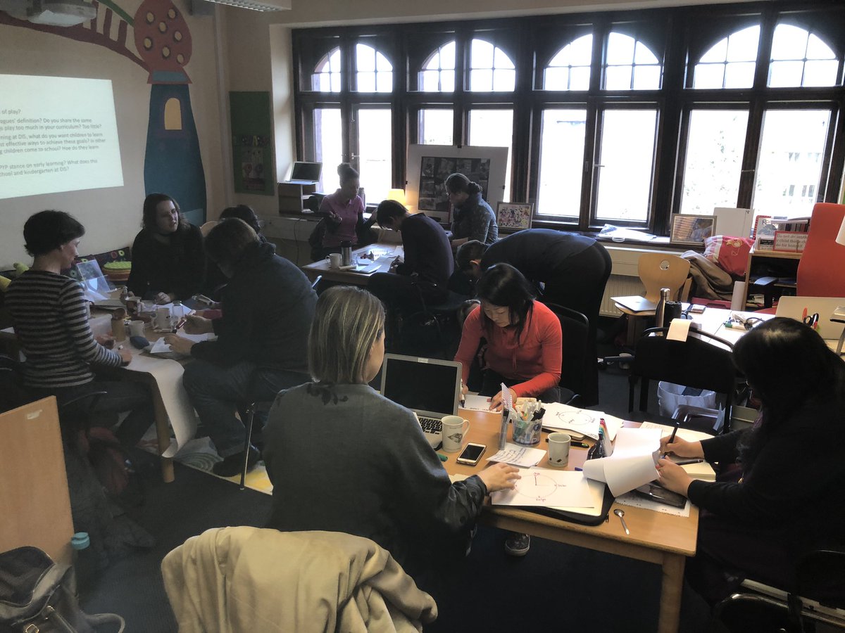 BQDressler's tweet photo. #DresdenIS developing our shared understanding of #play #bestpractice for young learners @AnnevanDam1966 facilitating discussion and supporting our learning @DISWorldCitizen #community #teacherPD #pyp #pdwithaview https://t.co/A4CuC33Pa9