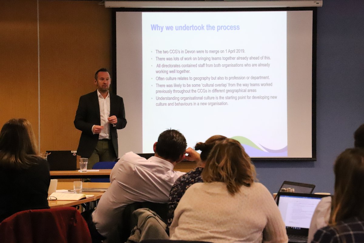 NHSSW's tweet photo. Next up Nick Pearson @pearson150, Head of Communications at @NHSDevonCCG gives us an update on their work on staff engagement and culture change in Devon. #NHSCommsSW #NHScomms https://t.co/5siOP3QCvJ