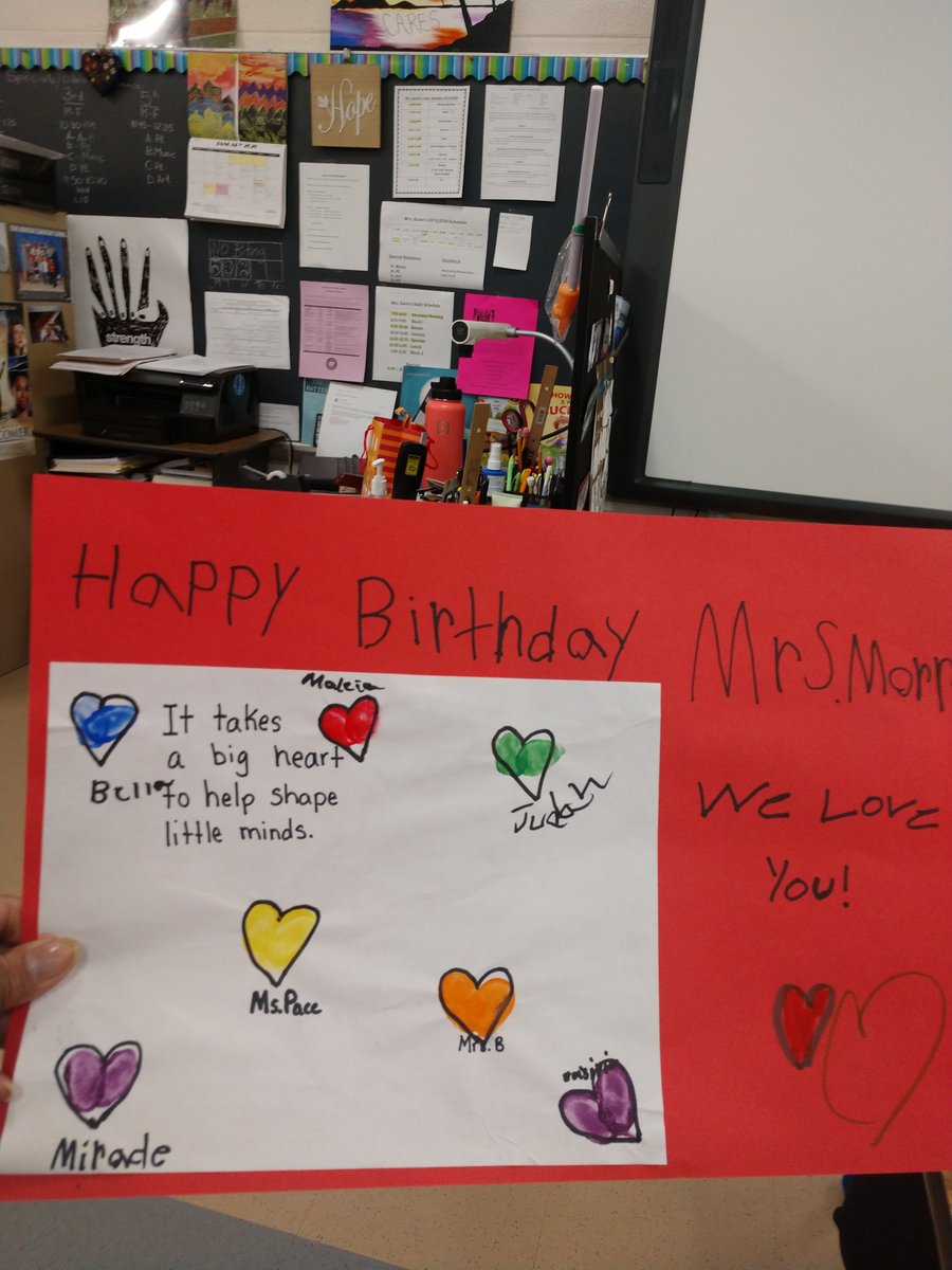 nmabelmorris's tweet image. Today's my birthday! Yes I'm at work helping to shape the sweet little minds in my classroom!