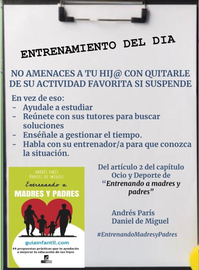 ¡Recomendación de lectura para el fín de semana! 'Entrenando a madres y padres' escrito por @Andresparis1 y @danielodiroma Busca la respuesta a nuestro día a día como padres. #entrenandoamadresypadres #padresformados #coachingeducativo #pedagogíainfantil