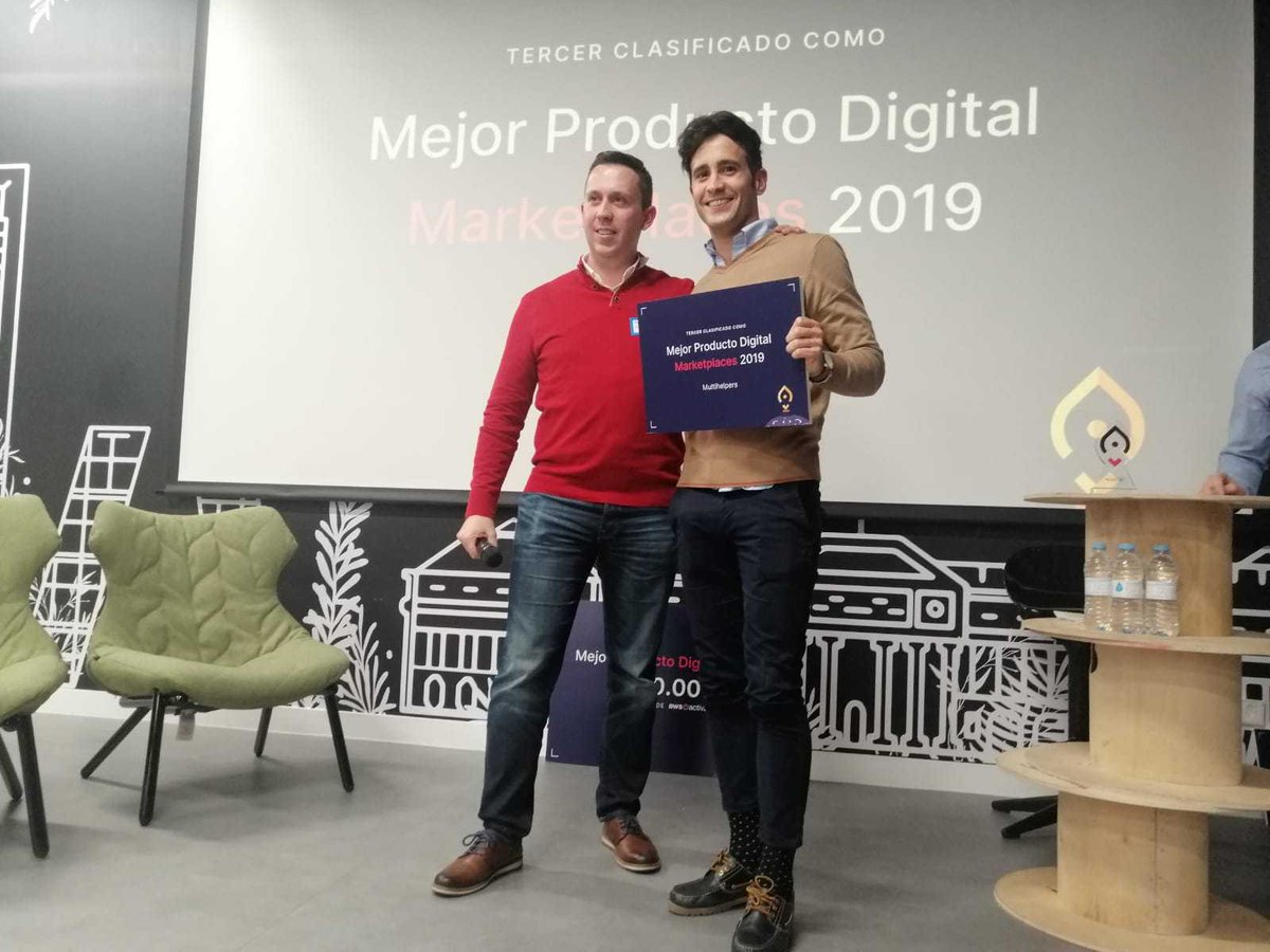 Nos alegra anunciar que hemos ganado el tercer premio en la categoría Marketplace 2019 en los Product Hackers Awards. 

Muchas gracias a todo el equipo de <a href="/Product_Hackers/">Product Hackers 🚀</a> y a todos los asistentes por la maravillosa jornada que vivimos ayer. 

#PHAwards19 #marketplace #premio