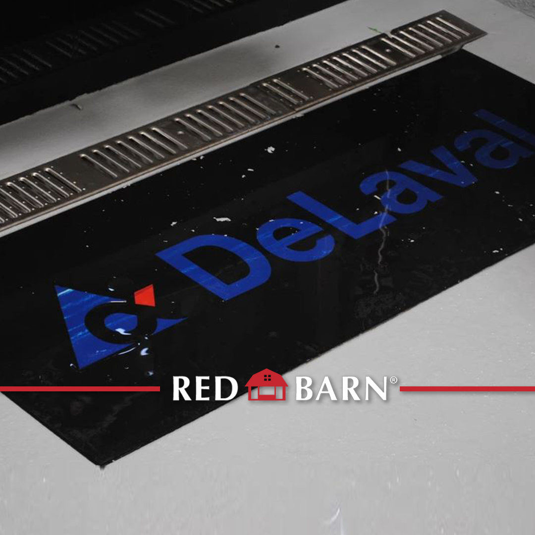 RedBarnMats's tweet photo. NWR custom rubber logos are a great way to add a unique look and value to any facility. Logo mats can be used in many applications from protecting concrete in a robot room or to add your logo on farm tours. #nwrfarm #redbarn #custom  #agriculture #farmlogo #dairyfarm #dairy #farm https://t.co/PjXkpvHHz8