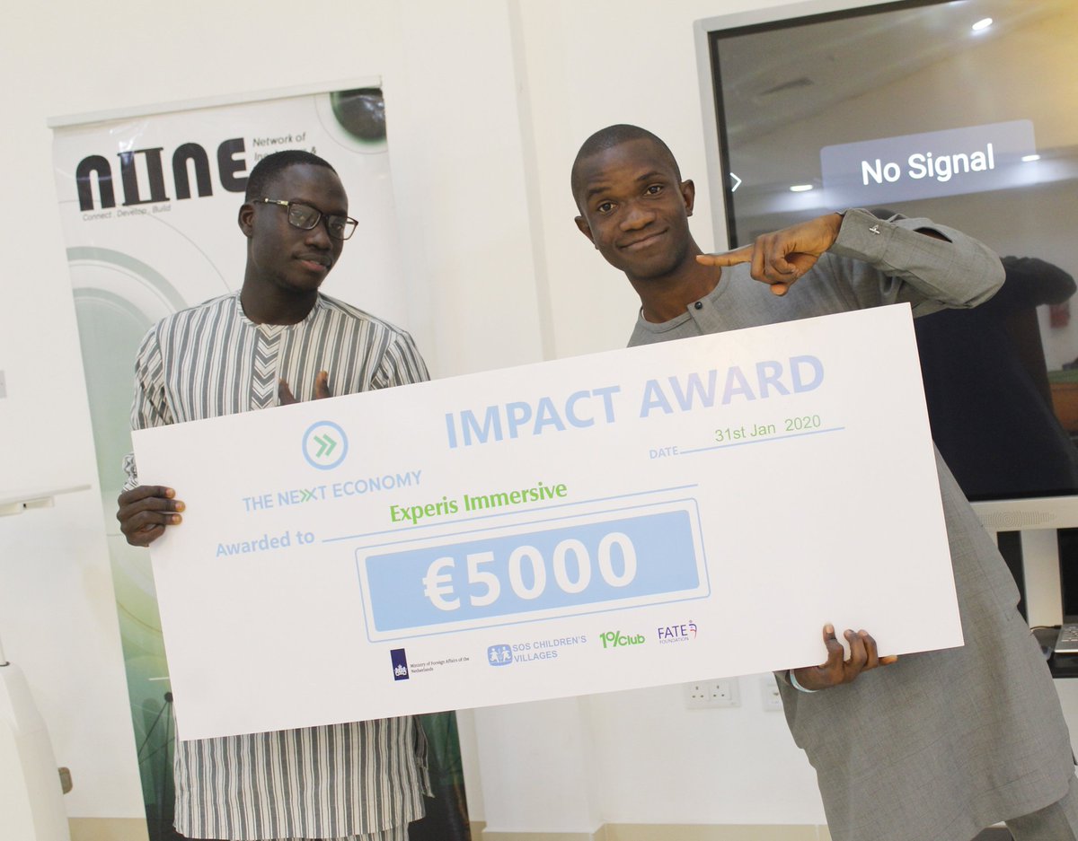 Infonineorg's tweet photo. Congratulations to @Experisimmerse winner of the Abuja TNE IMPACT AWARDS 2020 and the grand prize of €5000.
.
.
It's been a great 4 years, meeting with these entrepreneurs, training and mentoring them with the help of our partners, look forward to achieving more together. https://t.co/fgyhjjBLUw