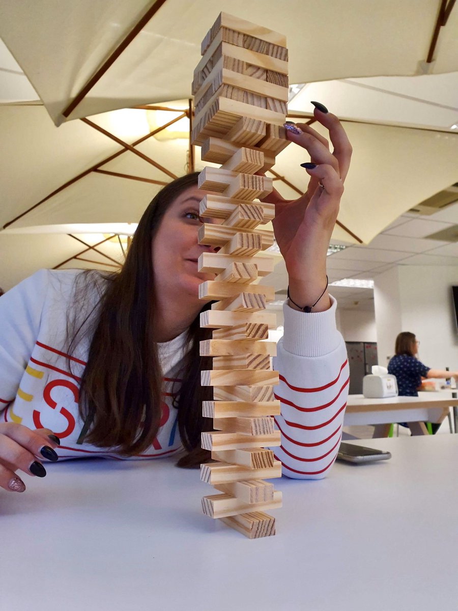 brandaddition's tweet photo. #BrandAddition Friday mood - Work, eat, play, repeat! 
P.S.: Our Jenga playing skills are next level 😀. https://t.co/gV5qi0dn5J