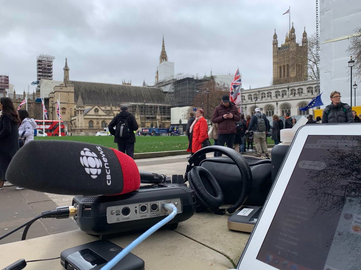 waqascbc's tweet photo. Broadcasting @CBCWorldReport live from London this morning, hours before the UK leaves the EU. https://t.co/342e3HeuIj