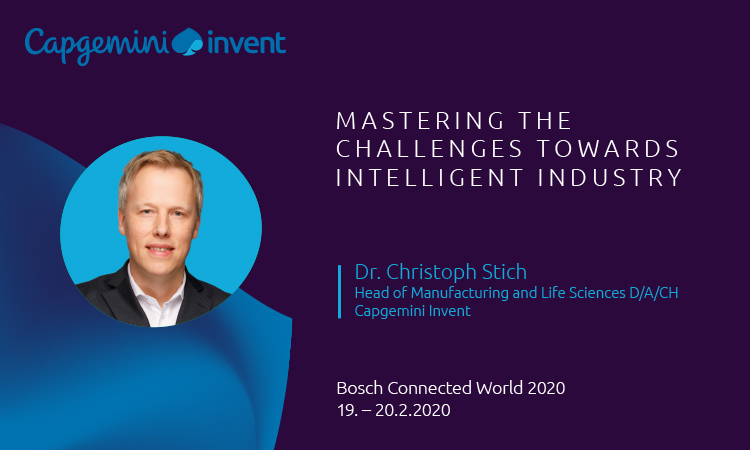 CapgeminiInDE's tweet photo. Treffen Sie unseren Experten Dr. Christoph Stich auf der Bosch Connected World 2020 -  einer der führenden Konferenzen zum Thema #IoT und #DigitaleTransformation in Berlin. Lernen Sie unsere Vision der #IntelligentenIndustrie kennen! 
Mehr Infos: https://t.co/hIFjPpqj4u #BCW20 https://t.co/sNfPLsGYjl