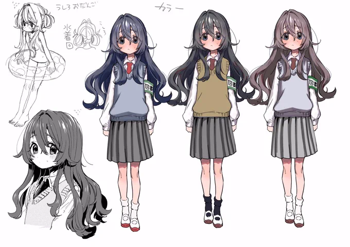 静ちゃんはヒロインの中で一番キャラデザに時間かかりました…最初私の方でコテコテに飾りすぎて中村さんに修正いれてもらいまくって現デザインになりましたが本当これでよかったなとおもいます。中村さんの修正力本当に凄いなとおもいます!添付はキャラデザ案と最終決定です。 