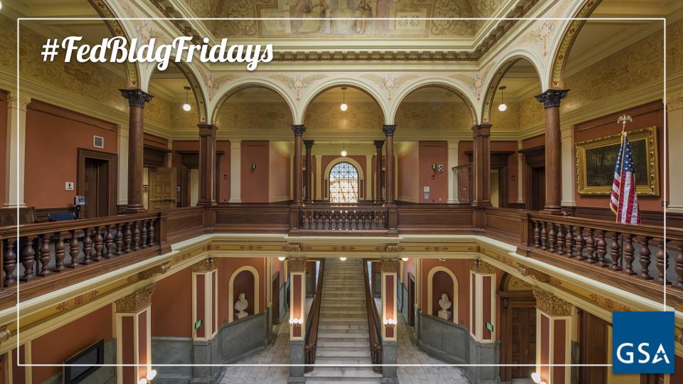 Beaux Arts interior of the Federal Building and U.S. Courthouse in Erie, Pennsylvania