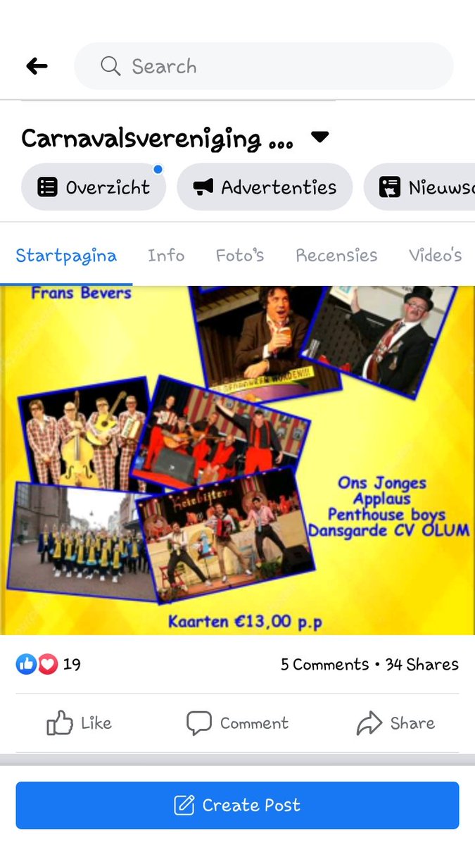 Over 1 week <a href="/CVOLUM/">CVOLUM</a> in <a href="/Tovgebouw/">Tov Gebouw Helmond</a> de gezelligste kletsavond van #helmond #Carnaval2020 #Carnaval . Koop de laatste kaarten op olum.nl