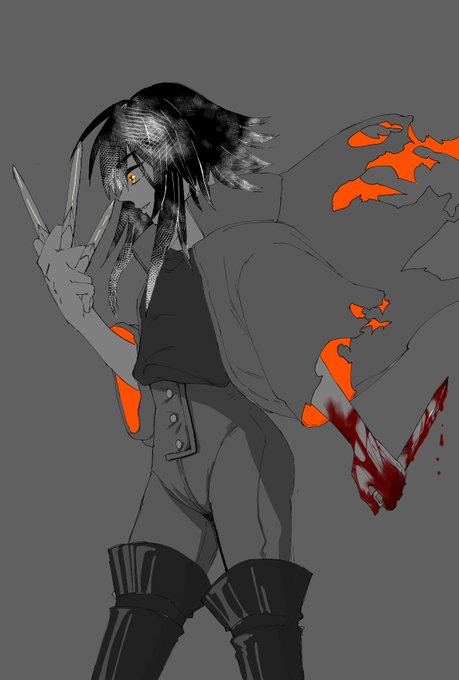 🐌かたつむり🐌さんがTwitterに投稿した黒死牟(鬼滅の刃)のイラスト。