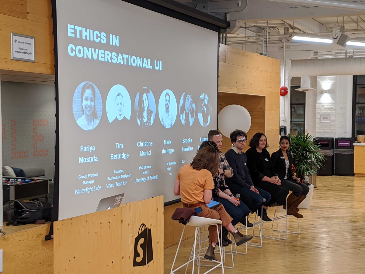 Was honoured to moderate this panel last night on Ethics in Conversational UI! Great discussion, thanks to <a href="/voicetechglobal/">voicetechglobal</a> and <a href="/impact_toronto/">iMPACT</a>!