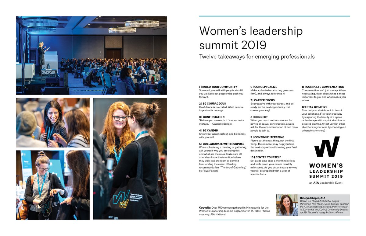 Reframe, rethink, and refresh with twelve takeaways for emerging professionals from <a href="/AIANational/">AIA</a>'s Women's Leadership Summit 2019:

bit.ly/2GD5oVE