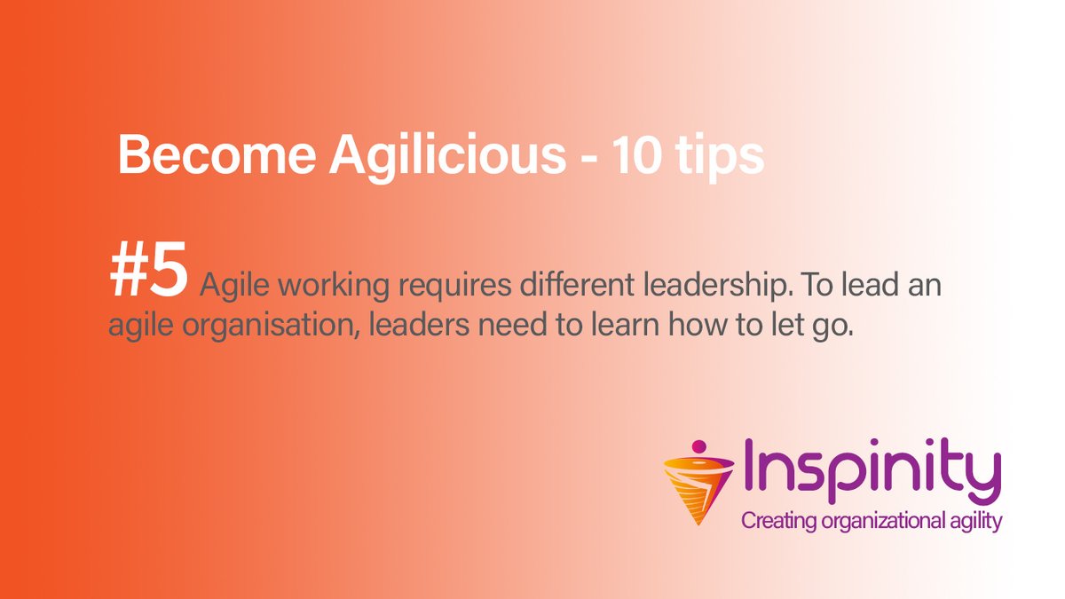 Turn_Agile's tweet photo. #BecomeAgilicious tip number 5! Are you a leader that is able to let go? » https://t.co/YKgya4rJfK
#AgileTransformation #agile #SparklingAgile #Inspinity #leadership #DecisionMaking #CEO #CIO #COO #CFO https://t.co/QbJI8dudCa