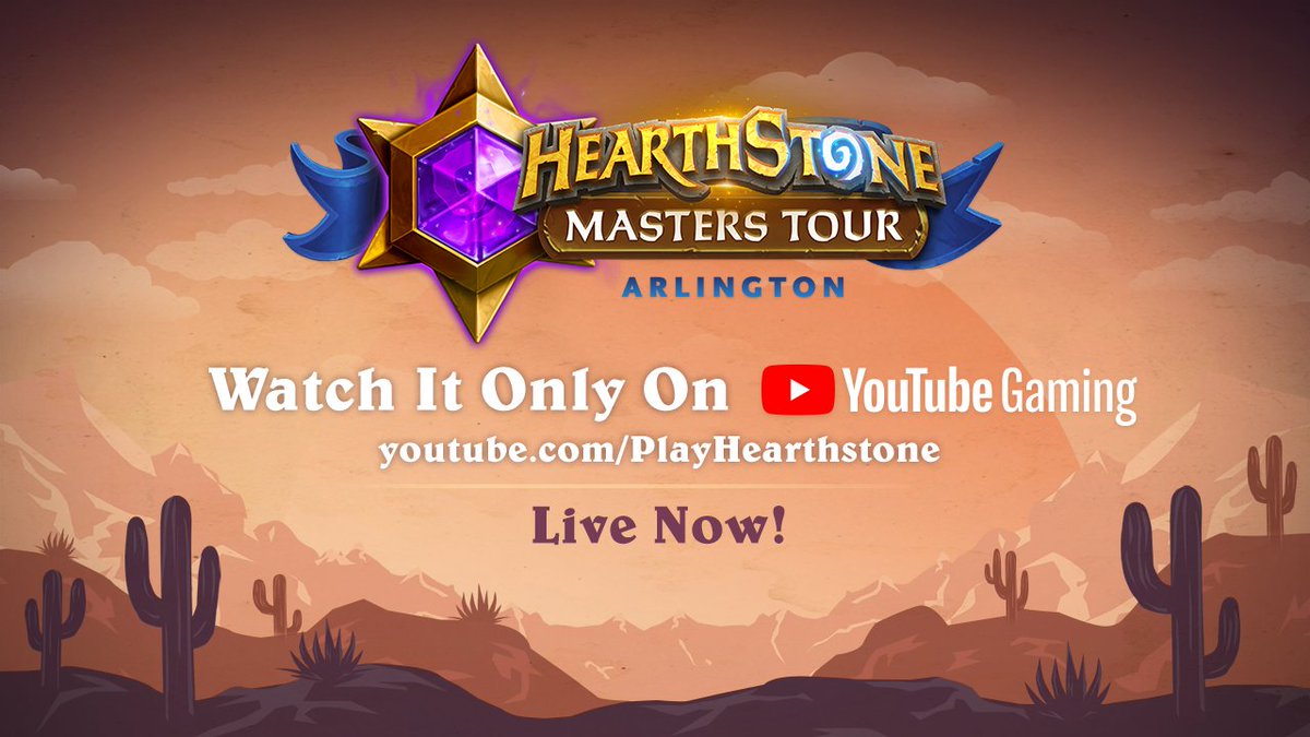 Get ready for some epic <a href="/PlayHearthstone/">Hearthstone</a> action all weekend long. We are coming to you LIVE from Texas on <a href="/YouTubeGaming/">YouTube Gaming</a>! #MastersTourArlington🌵

📺 Watch: youtube.com/PlayHearthstone
📰 Details: blizz.ly/HSMTA