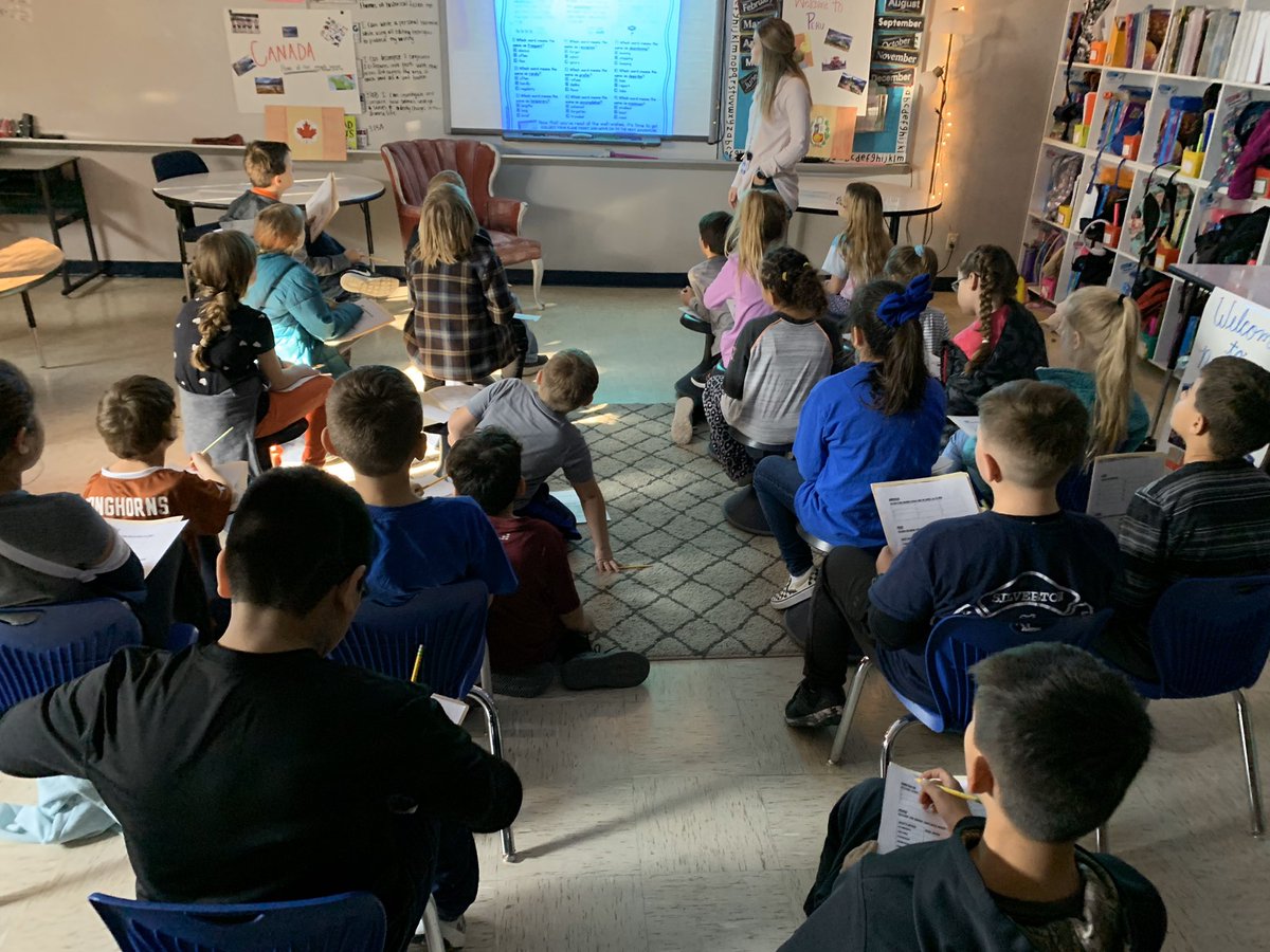 LaurieESneed's tweet photo. Absolutely love the fun learning happening in @marley_wiggins class this morning!! All aboard a flight filled with context clues and a variety of cultural experiences ✈️ 🗺 🧳 #ThinkBig @LampasasKWE #CaptianWiggins #SixCountriesOfContextClueFun https://t.co/moTO0DOl2M