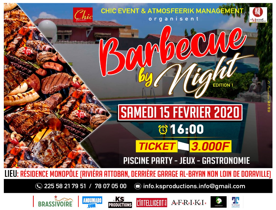 AttinMiesssan's tweet photo. [#Event] Barbecue By Night 😍🔥🥓🥩🍖!!!
15 Fév, Résidence Monopole à partir de 16h, au tour d’une piscine.
Tickets dispo au prix de 3.000 F
Infoline : 78070500 / 58217951
#BBN #PiscineParty #Jeux #Gastronomie
#AttinMiessan #CM #CIV225 #Barbecue #BarbecueByNight #Abidjan #Cocody https://t.co/CKBMfcCxsO