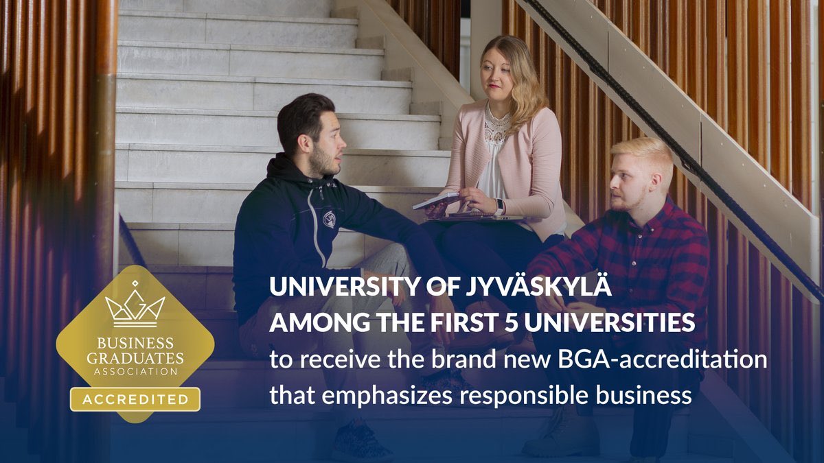 HLPesonen's tweet image. Big news for us! #JSBE has now three accreditations: AACSB, AMBA, and the brand new BGA as a sign of our long-standing commitment to responsibility. @AACSB @Assoc_of_MBAs @businessgrads