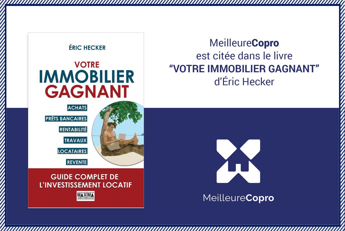 MeilleureCopro's tweet photo. "@MeilleureCopro se distingue dans le métier d’expert en réduction des coûts du logement tout en préservant la qualité des services."

Retrouvez la startup dans le nouveau livre d’Eric Hecker « Votre immobilier gagnant ».

Un grand merci ! 
#Chargesdecopropriété  #MeilleureCopro https://t.co/oy6sWhhrQV