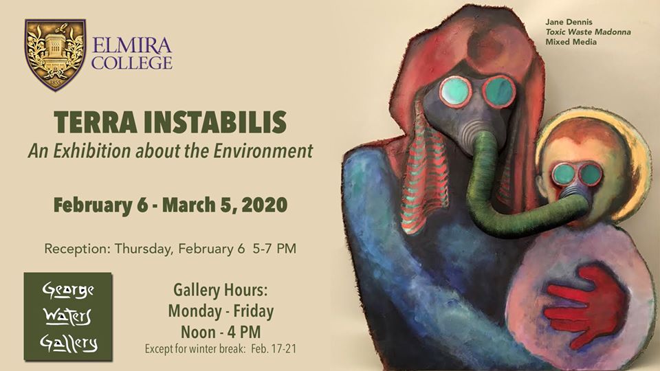 ElmiraCollege's tweet photo. TERRA INSTABILIS opens in the George Waters Art Gallery on Thursday, February 6. The opening reception, from 5:00-7:00 p.m., is free and open to the public: https://t.co/T0lds5RSUG #ECarts #ElmiraProud #whyelmira https://t.co/wwx32SdYuK