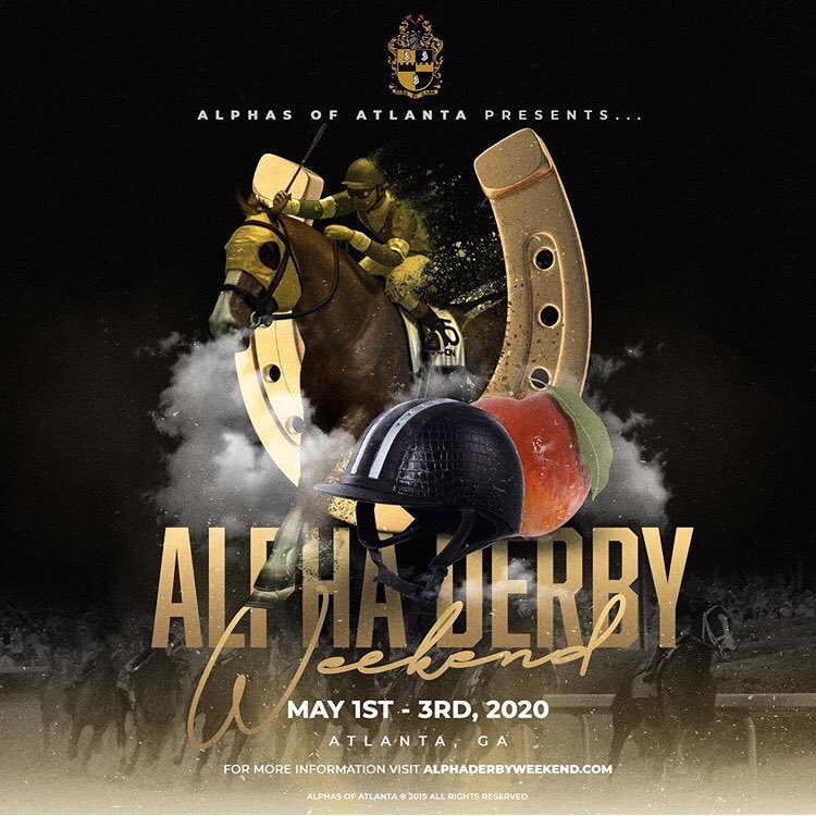 alphasofatlanta's tweet photo. May 1-3, 2020 is the #AlphaDerbyWeekend - be a part of the ‘06 edition with the kickoff, main event, and Sunday brunch!  Proceeds support NINE nonprofits, so get your tickets today at https://t.co/SblpMOgnfG &amp; be a part of the Winner’s Circle! #AlphaDerby #AlphasOfAtlanta #ATL 🏇🏽 https://t.co/D9I8Fa8AQp