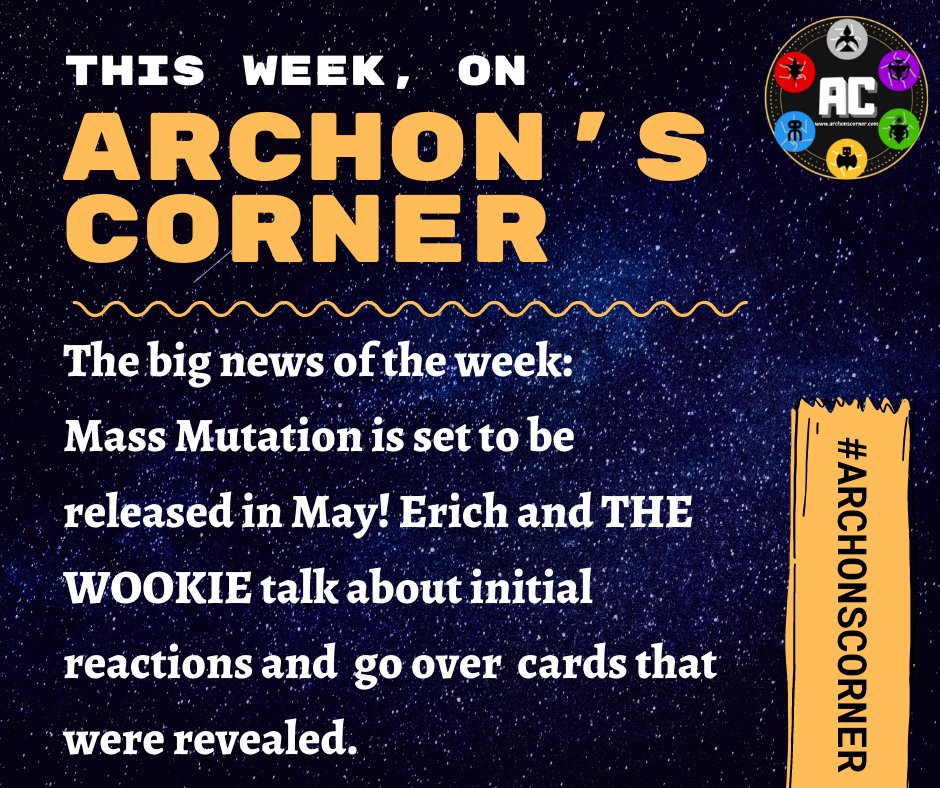 ArchonsCorner's tweet photo. Everyone is talking about Mass Mutations! Join us at Archons Corner and hear what The Wookie and Erich have to say about the upcoming set.
#keyforge #archonscorner
https://t.co/XP3B1UxGID https://t.co/tNafvmbu8C