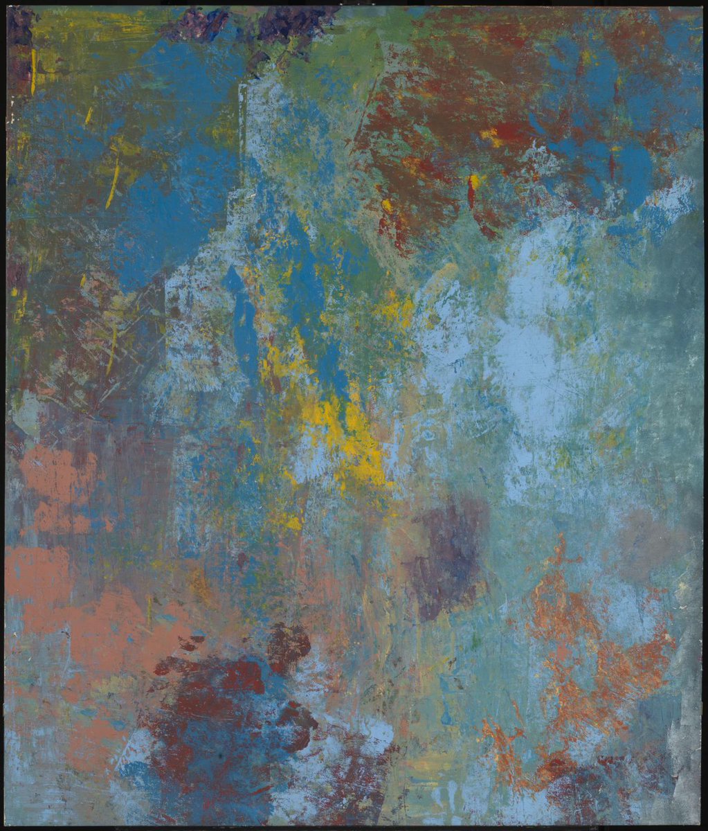 An abstract mixture of blues, yellows, pinks and reds 