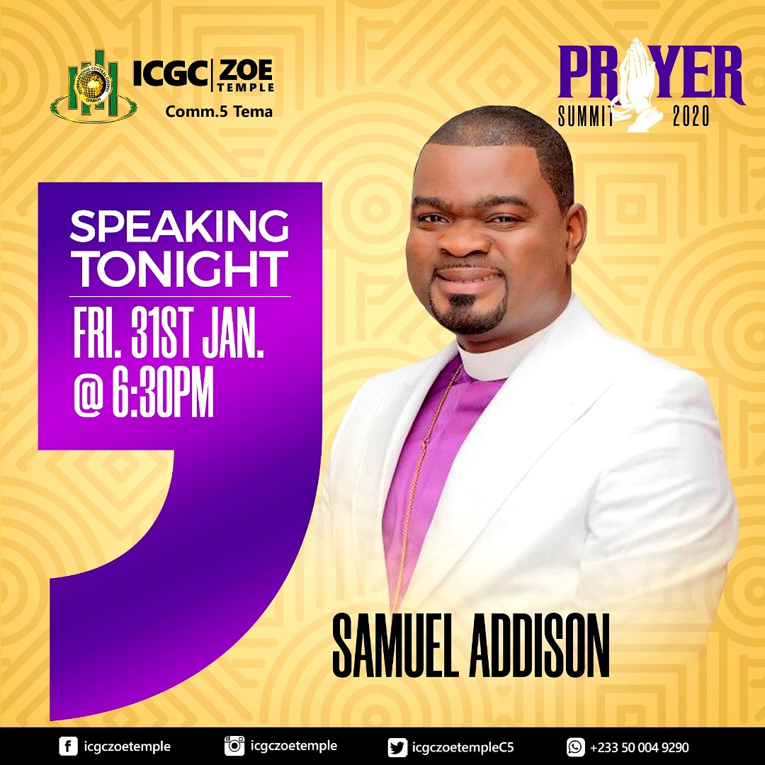 Awurabapreba's tweet photo. ICGC ZOE TEMPLE PRAYER SUMMIT 2020
Wishing doesn't bring change, desiring doesn't bring change, it is PRAYER that changes things ~ Prophet Samuel Addison.
Please join us tonight at 6:30 as we pray to enforce changes, Amen!
#TheFinalNight
#PleaseDontMissOut
#ZoePrayerSummit20 https://t.co/whuR4x8nmu