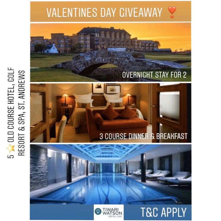 tiwariwatson1's tweet photo. Our BIGGEST giveaway yet! 🤩❣️

Win an overnight stay for two people at the 5 star Old Course Hotel, Golf &amp; Spa Resort in the stunning St. Andrews!

To be entered into the draw you MUST do all 2 of these things: 

❤️ FOLLOW us
❤️ RETWEET this post

Good Luck 🥰 https://t.co/dgAVdUCDaA