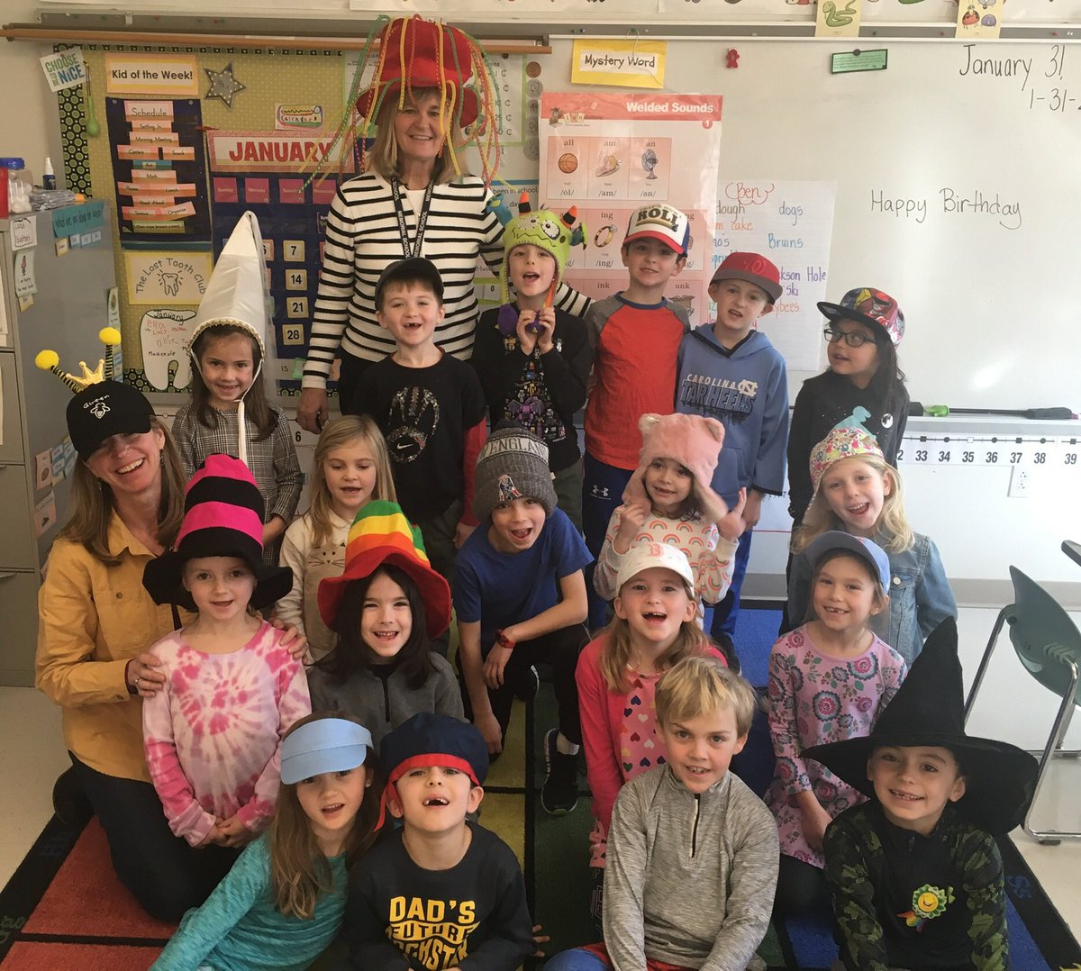 And... it’s CRAZY HAT DAY!  TGIF and all that jazz! 🐝 #memorialpk1 #mempk1 #medfieldps