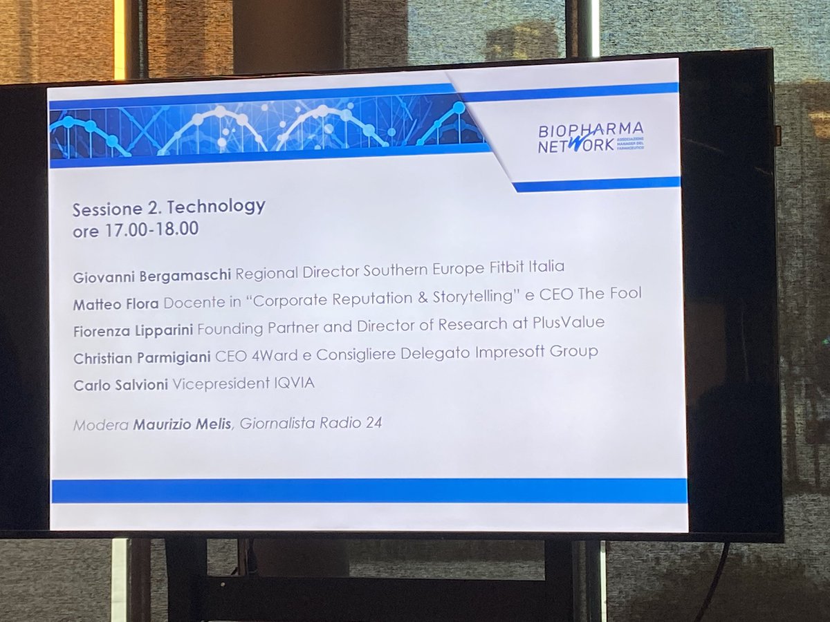 alelomi's tweet photo. Al Summit @BioPharmatweet comincia il panel #Tecnologia. Apre il dibattito Carlo Salvioni di @IQVIA_Italy https://t.co/318a7vl29x