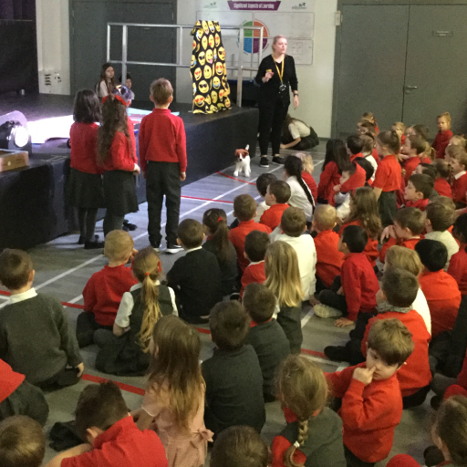 CrookfurPrimary's tweet photo. Thank you to Gemma Kelly from Dogs Trust for coming  along to our P1-3 assembly today and talking to us about staying safe around dogs. 
#bedogsmart
#keepingsafe https://t.co/kBwZRVrowg