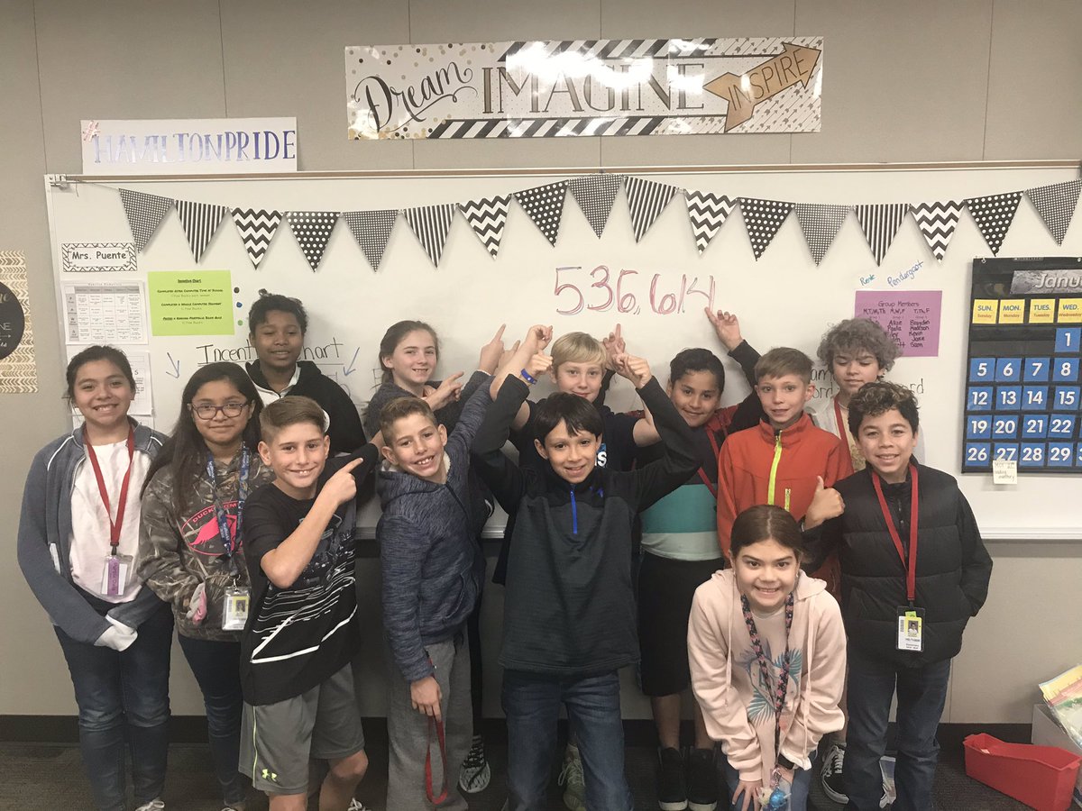 epuenteKISD's tweet image. Drum roll please ........ 536,614 total words!  Their goal was 500,000 words by the end of January, and they surpassed it!! I am so proud of them! #hamiltonpride @Hamilton_Lions #read180