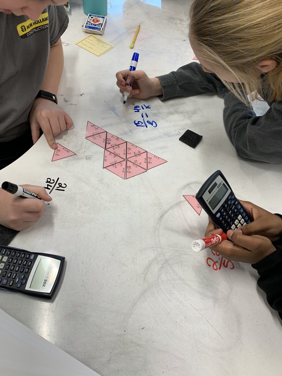 MrEideScience's tweet image. Ss in Ms. Devine’s math class are working collaboratively to solve a proportions puzzle. It’s great to see engaging station work !
