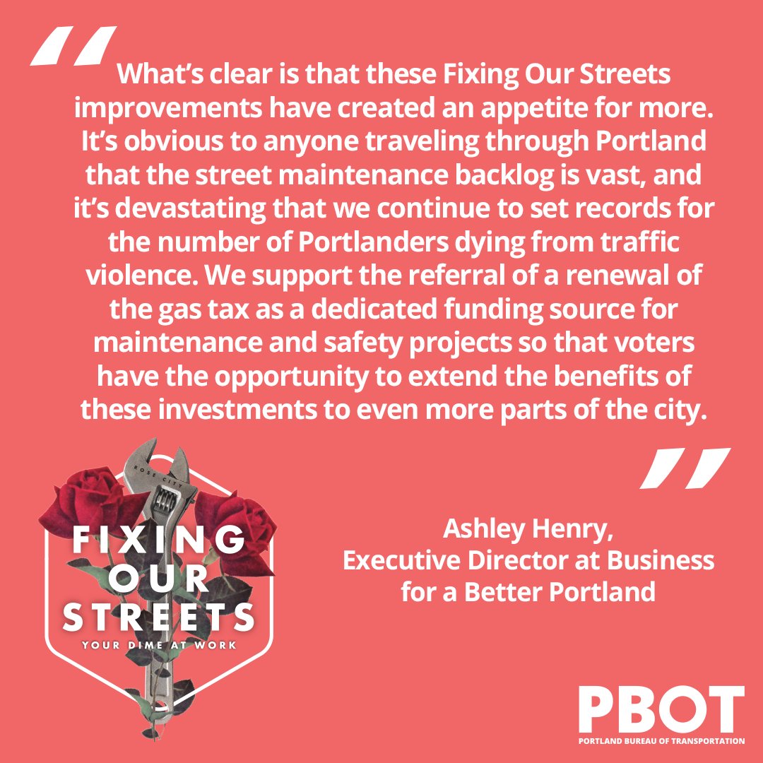 Image has a pink background with a quote from Ashley Henry, Executive Director of Business for a Better Portland.