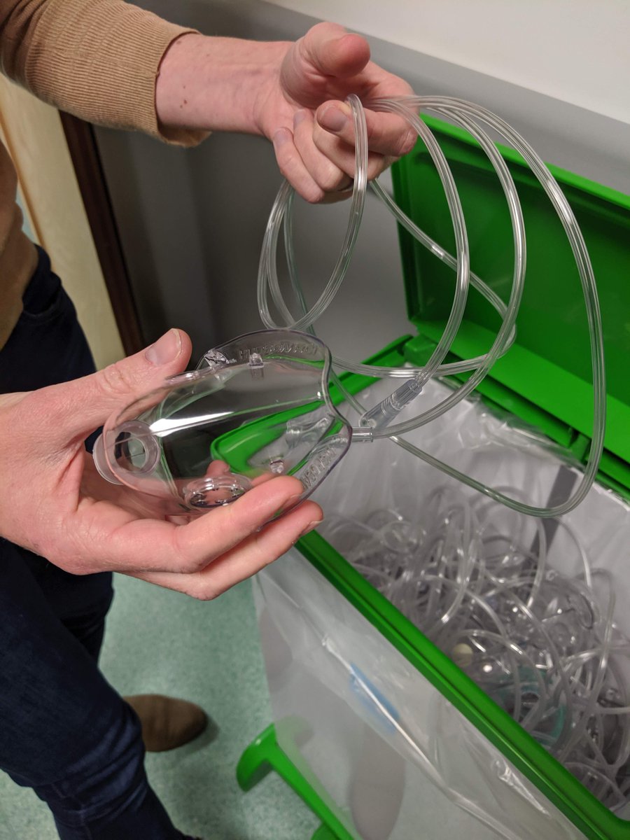 RecoMedUK's tweet photo. @NBTAnaesthesia @NBTSustHealth Great work! Looking forward to seeing lots more masks and tubing heading for recycling rather than disposal♻️ https://t.co/kpBffqT357