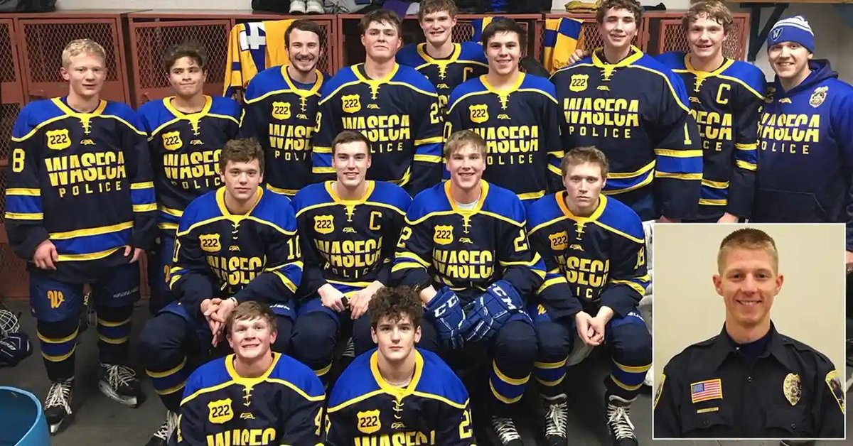 The Waseca Bluejays varsity hockey teams planned to wear the jerseys in support of Waseca Police Officer Arik Matson.