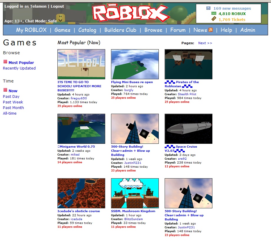 2007 Roblox Website Robux