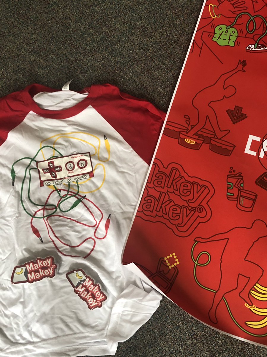 KatieButzuOT's tweet photo. Huge shout out to @wakeupsilver @gravescolleen @Tom_Heck for hooking @MrMarkLyons with some @makeymakey swag! We love #makeymakey and are so excited to share the power of this tool at our upcoming workshops! Thanks for believing in us! #baisdchampion #makingforapurpose https://t.co/ZJFz0DPURB