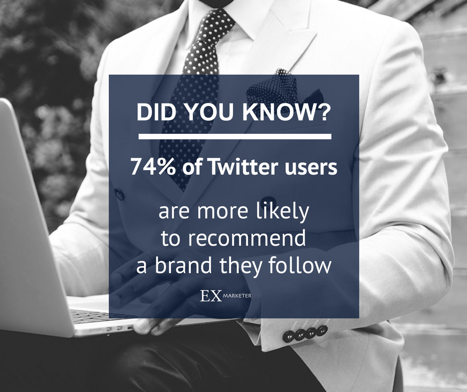 Ex_Marketer's tweet image. DID YOU KNOW?
74% of #Twitter users are more likely
to recommend a brand they follow.

Learn more about our Services 👉exmarketer.com

#socialmediamanagement #business #smm #digitalmarketing #marketing #motivation #websitedesigning #RETWEEET #funnelmarketing #socialads