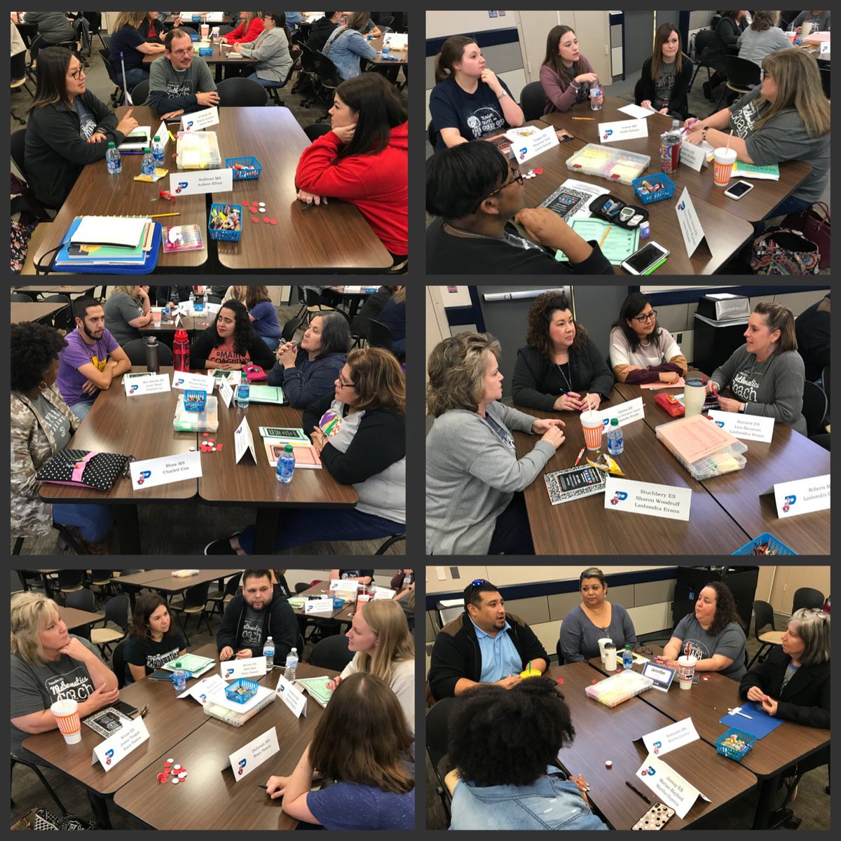 MathematicsMTSS's tweet photo. On Friday our Grades K-4 & 5-6 Mathematics Campus Coaches met in vertical teams (by feeder pattern) to discuss the implementation of meaningful mathematical discourse! Mathematicians learn & grow together! #PISDMathChat #PISDMSMath #PISDIntMath #PISDHSMath #MathLead #TASMTalk https://t.co/KgqMpXMlpM