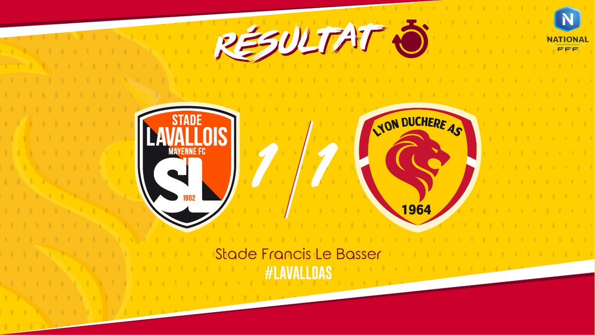 LyonLaDuchere's tweet photo. #LAVALLDAS 97' Dans une fin de match très tendue, Lavallois et Lyonnais se quittent sur un score de parité. @RivasJo19 avait donné l'avantage à ses coéquipiers avant que les locaux n'égalisent en fin de match... https://t.co/ErVJQmSQmo