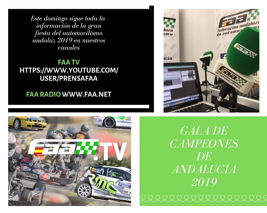 👉Sigue este domingo la #GalaCampeonesAndalucia19 a través de los canales de <a href="/FaaOficial/">F. A. Automovilismo</a> #FAATV📺 y #FAAradio 📻 <a href="/cuadrosbandera/">BANDERA A CUADROS</a>