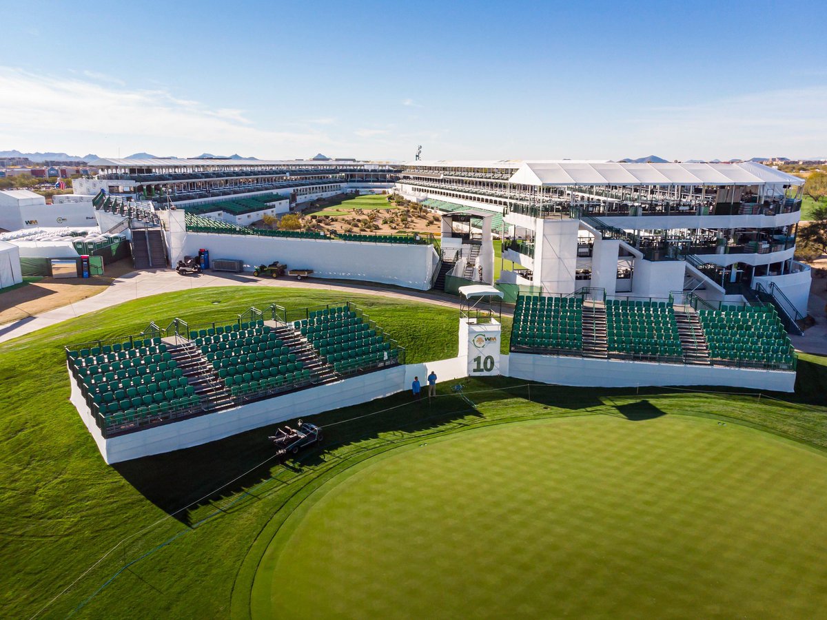 InProEvents's tweet image. We're excited for the @WMPhoenixOpen this weekend! This is certainly a job our team is proud to work on every year. Nothing beats the view from our coliseum around the 16th hole or kicking back with a cold beverage in our hospitality areas. #greenestshow #peoplesopen  #WMPO