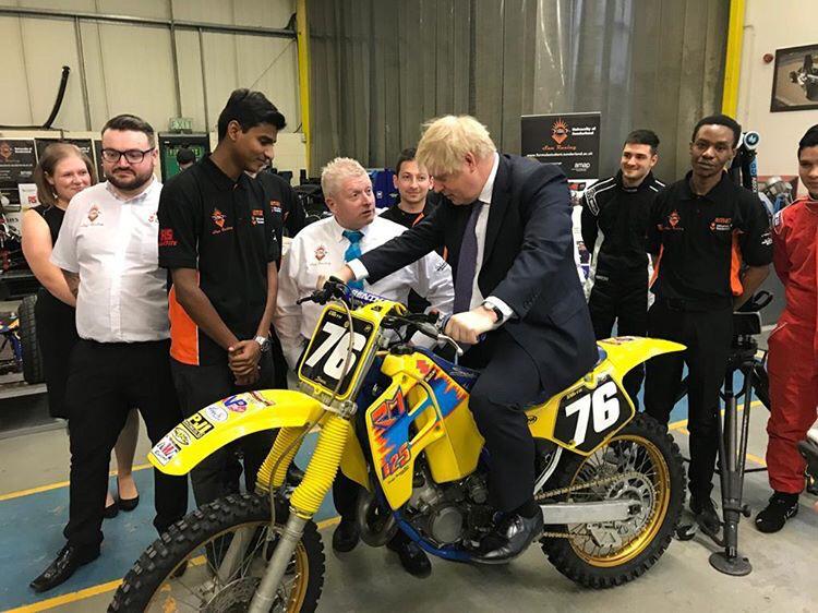 SUNRacingfs's tweet photo. Proud of the team to have such an amazing visit from the PM on Brexit Day! Fantastic to have such an opportunity to showcase what we're all about here in Sun Racing! :D

#LetsGo76
#FormulaStudent
#SunRacing76 https://t.co/gf4QzuROpX